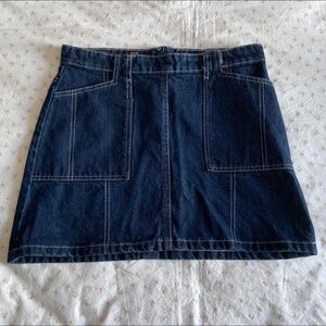 bdg contrast stitch denim mini skirt